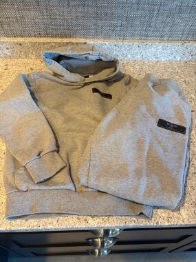 Balmain Kids Gray Hooded Sweatshirt Set